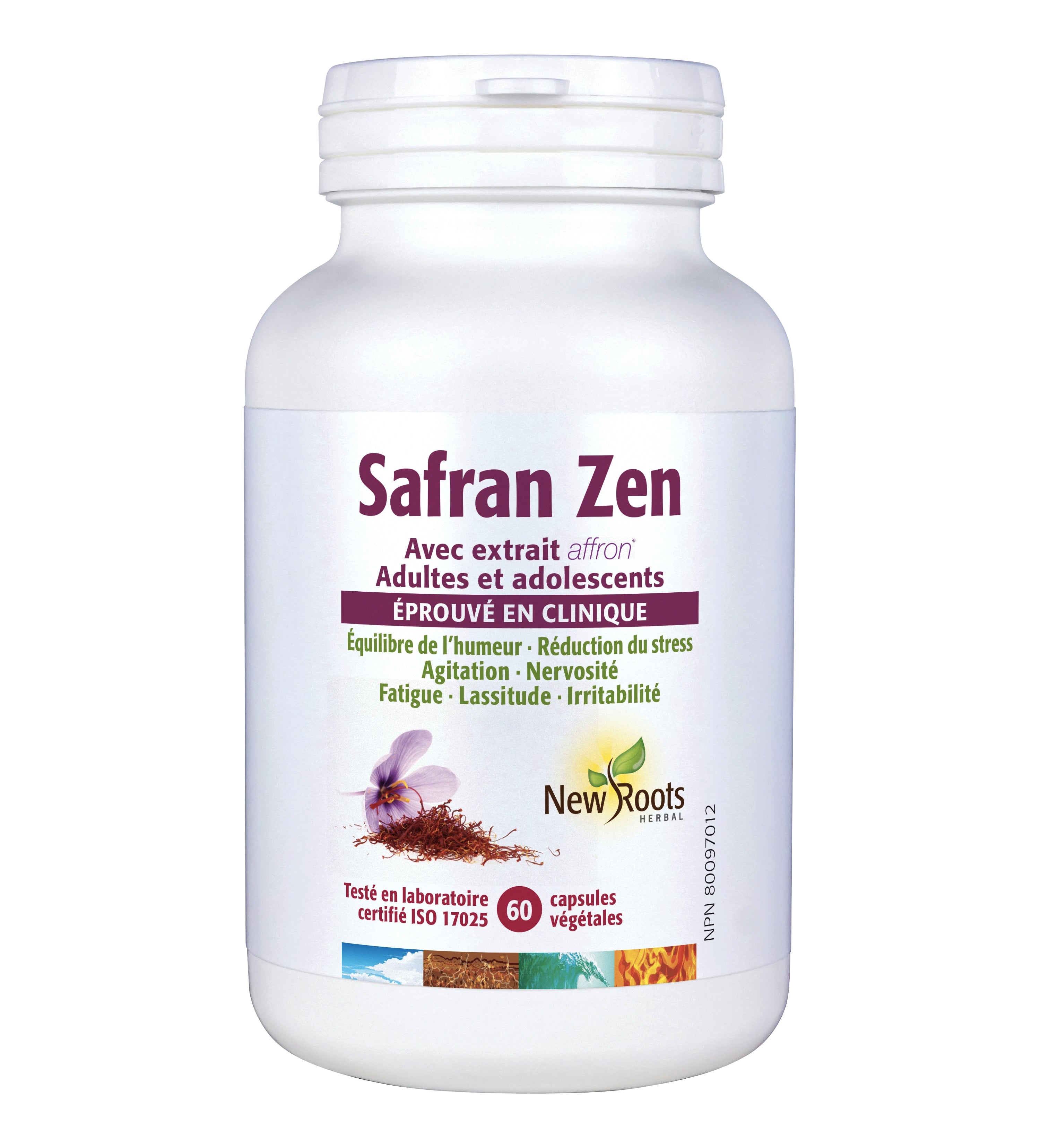 Safran Zen (équilibre humeur, agitation, nervosité) - New Roots - 60 capsules